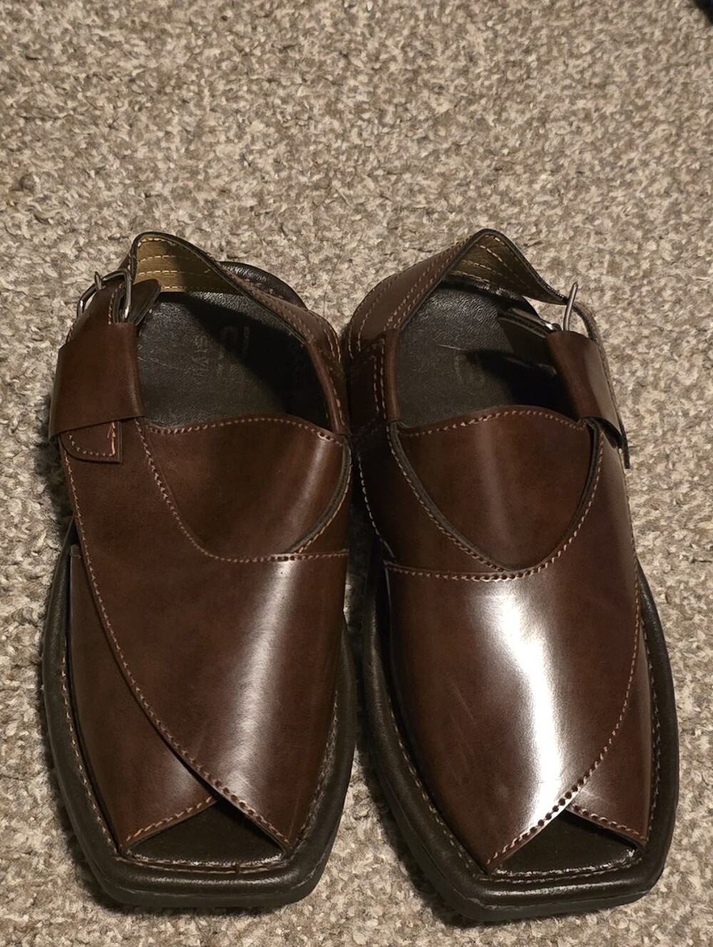 Peshawari Chapal In Brown Color For Kids Size 30, USA Size 13